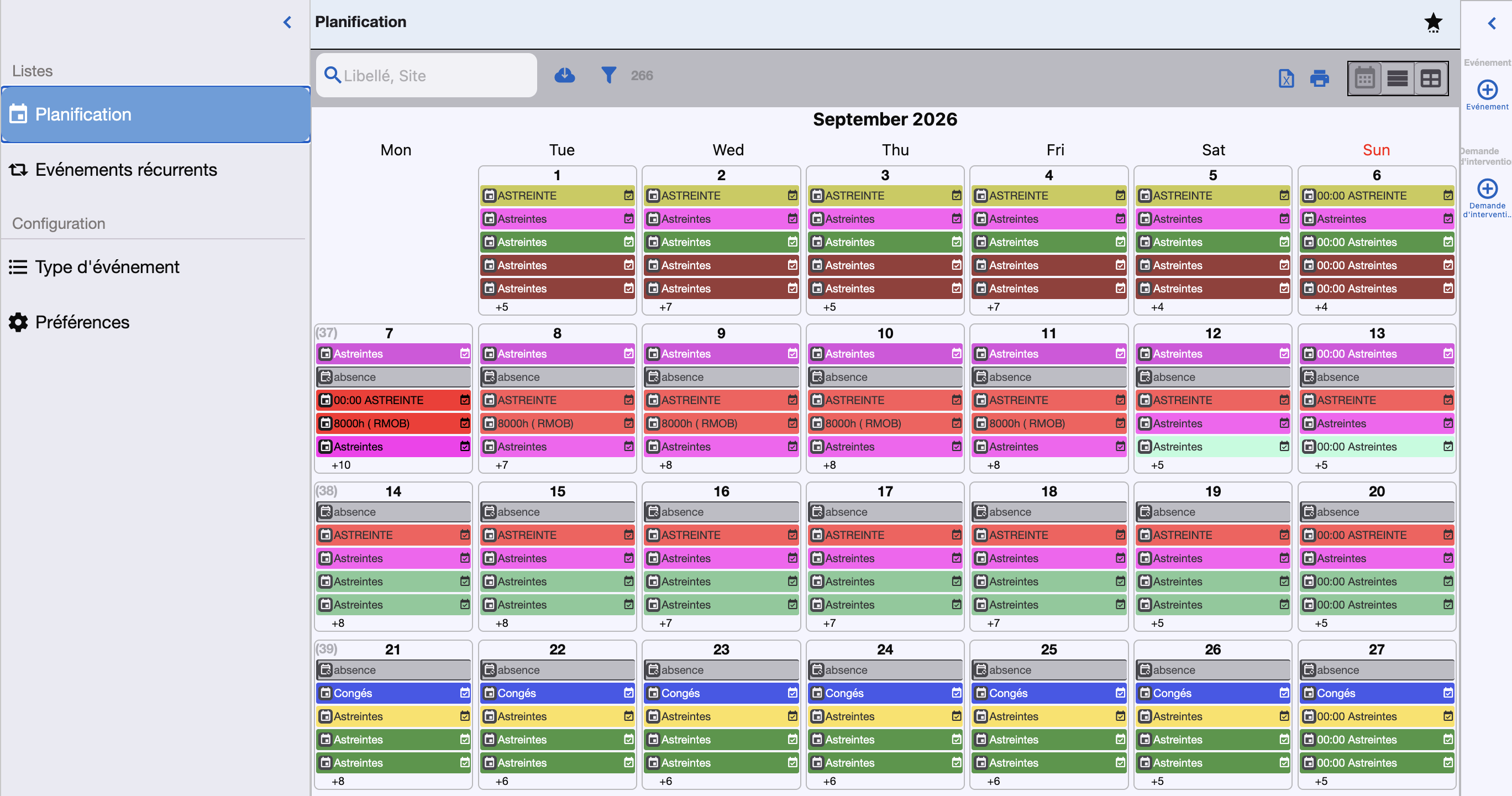 Maintenance planning – Simple GMAO CMMS software screenshot